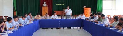 Ban Chỉ đạo phong trào Toàn dân đoàn kết xây dựng đời sống văn hóa tỉnh làm việc tại xã Mỹ Thuận. 