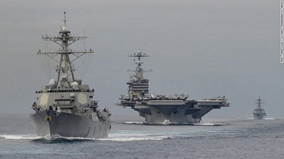  Tàu Mỹ trong một cuộc tập trận ở Thái Bình Dương tháng 8/2015. (ảnh: Hải quân Mỹ/CNN).