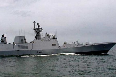 Tàu chiến INS Sahyadri của Ấn Độ. (Nguồn: ndtv.com)