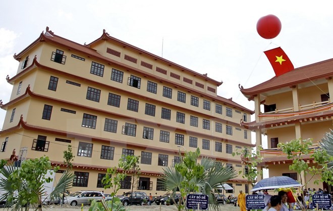 Một góc Học viện Phật giáo Việt Nam tại Thành phố Hồ Chí Minh trong buổi lễ khánh thành giai đoạn 1. (Ảnh : Thế Anh/TTXVN)