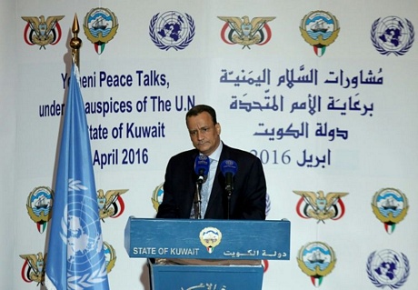 Đặc phái viên của Liên hợp quốc Ismaïl Ould Cheikh Ahmed tại Kuwait ngày 30/4/2016. (Ảnh: AFP)