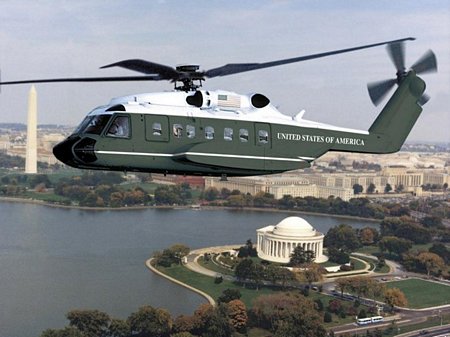 Trực thăng riêng của Tổng thống Mỹ Obama đã được chở tới Việt Nam (ảnh: miragec14.blogspot.com)