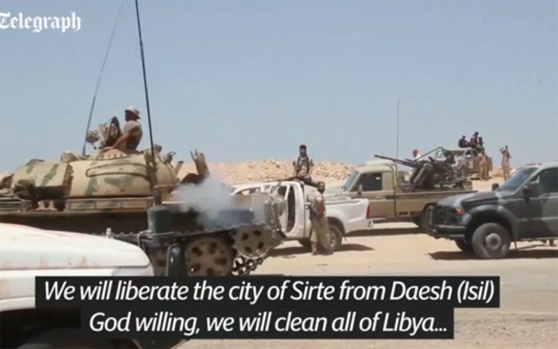 Hiện quân đội Libya đã bao vây một số khu vực của thành phố Sirte. (ảnh: Telegraph).