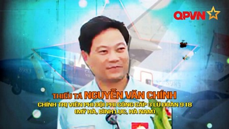 Thiếu tá Nguyễn Văn Chính, Chính trị viên Phi đội Phi công cấp 3 Lữ đoàn 918 - Nguồn: qpvn.vn