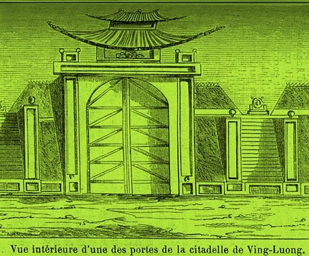 Ký họa cổng thành Vĩnh Long xưa (theo tài liệu tác giả sưu tầm).