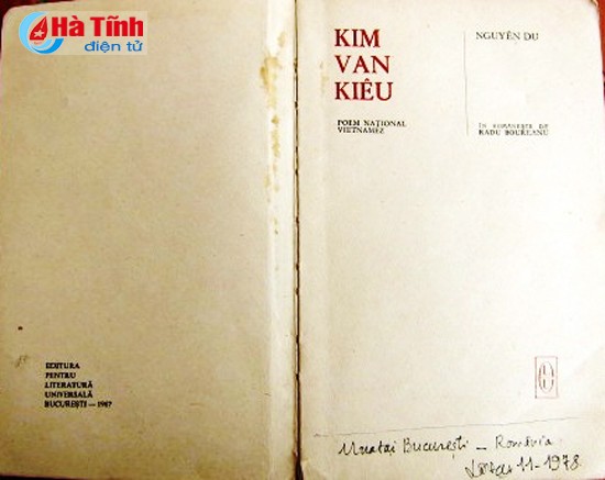 Cuốn Truyện Kiều bằng tiếng Romania xuất bản năm 1967. Ảnh:Báo Hà Tĩnh
