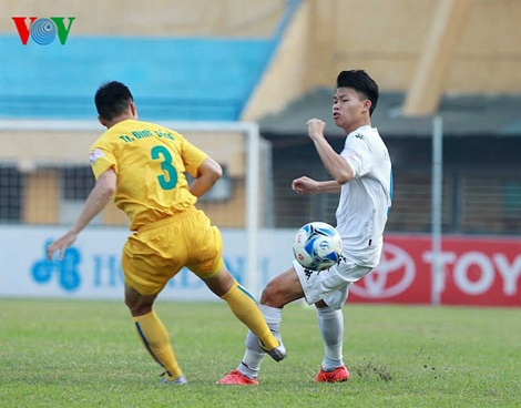 Ngày 18/9, Hà Nội T&T chạm trán Thanh Hóa trong vòng đấu cuối của V-League. Đội chủ sân Hàng Đẫy buộc phải thắng trận này nếu muốn đăng quang. (Ảnh: Trọng Phú)