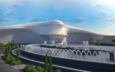 Nhà ga sân bay 5 tầng được xây theo hình dạng chim ưng Lacyn - loại chim được tìm thấy chủ yếu ở Turkmenistan