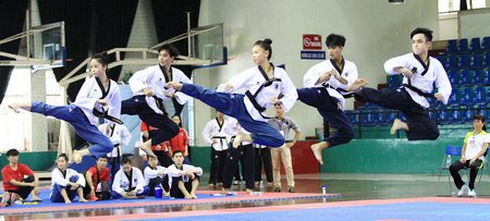 Quyền sáng tạo đồng đội 5 người được xem là mũi nhọn của Taekwondo Việt Nam.