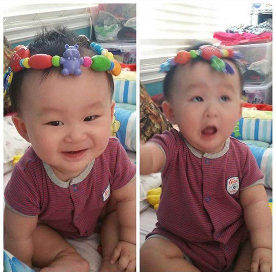 Một số hình ảnh khác của con trai được ông xã Xuân Mai đăng tải trên instagram