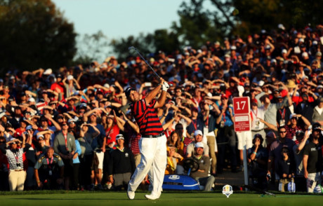 Patrick Reed chiến thắng giải golf Ryder Cup ở Mỹ. (Nguồn: Getty Images)
