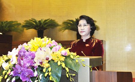 Chủ tịch QH Nguyễn Thị Kim Ngân phát biểu khai mạc (Ảnh: Lâm Hiển)