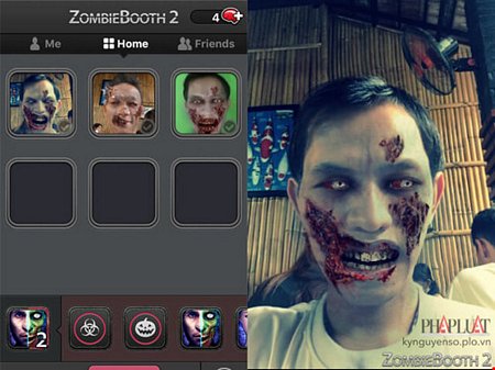 Tạo ảnh kinh dị bằng ZombieBooth 2. Ảnh: MINH HOÀNG