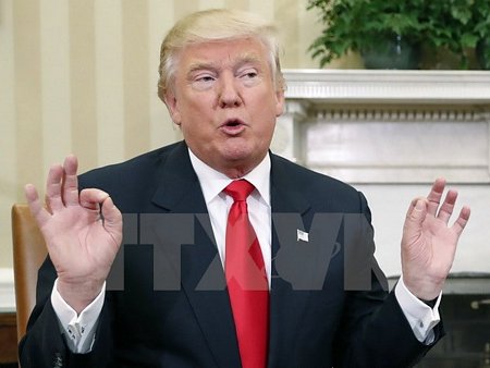 Tổng thống đắc cử Mỹ Donald Trump trong cuộc họp ở thủ đô Washington ngày 10/11 vừa qua. (Ảnh: AP/TTXVN)