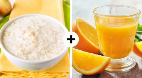 Ngũ cốc & Nước cam: Ngũ cốc kết hợp với nước cam vắt giúp chúng ta cải thiện hệ tiêu hóa, thanh lọc cơ thể, loại bỏ chất thải và độc tố.