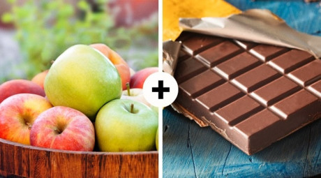 Táo & Chocolate: Chất quercetin chống oxy hóa cùng các catechin enzim có trong táo sẽ giúp cơ thể tăng cường khả năng miễn dịch, kích thích hoạt động của não bộ, cải thiện sức khỏe tim mạch và giảm nguy cơ mắc ung thư.