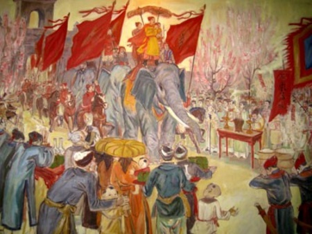 Quân Trần trong trận quyết chiến trên sông Bạch Đằng với thủy quân Nguyên Mông năm 1288. Tranh minh họa lấy từ Internet