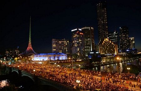 Thành phố Melbourne trong đêm giao thừa. (Nguồn: Getty)
