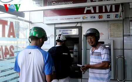 Máy ATM nơi chị Huỳnh Đoàn Ngọc Hân rút tiền sáng nay