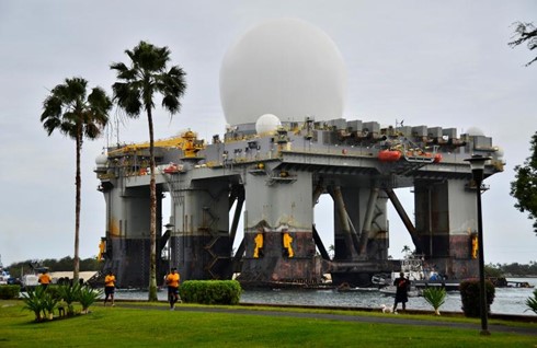 Radar quân sự tiên tiến X-band Radar (SBX 1) của Mỹ. Ảnh: Reuters