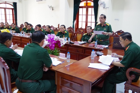 Hội nghị mở rộng bổ sung kiểm điểm của Đảng ủy Quân sự tỉnh vào sáng 7/2/2017.