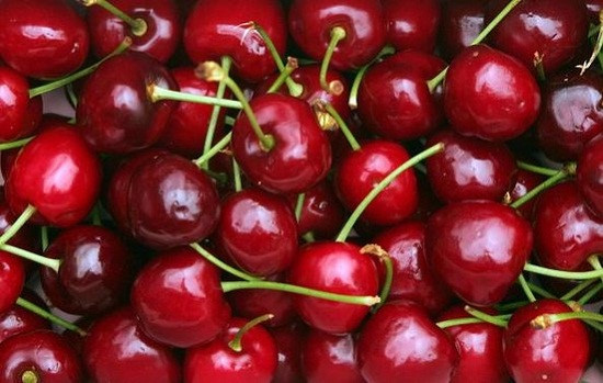 Quả cherry (anh đào) được nhập khẩu trực tiếp từ Mỹ, chile, Úc... (Ảnh: KT)