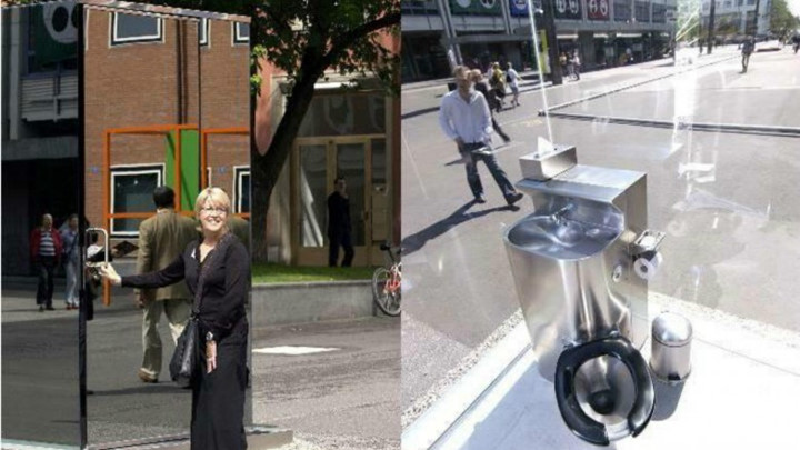 Ý tưởng nhà vệ sinh công cộng sử dụng kính một chiều này xuất phát từ thành phố Basel, Thụy Sĩ. Bạn có dám “hành sự” khi ở trong đó không?