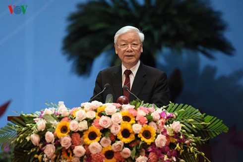 Tổng Bí thư Nguyễn Phú Trọng phát biểu tại Đại hội đại biểu Phụ nữ toàn quốc lần thứ XII nhiệm kỳ 2017-2022