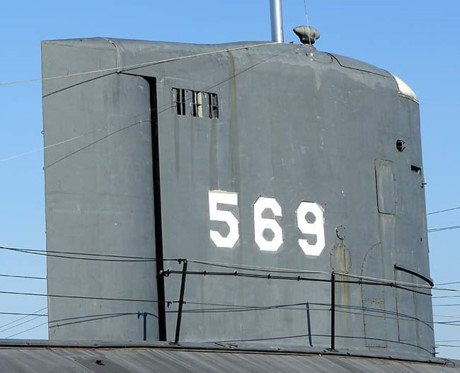 Cận cảnh tháp quan sát của tàu ngầm Albacore.
