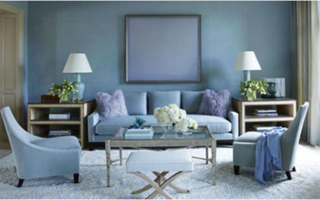 Với gam màu chủ đạo là xanh nhạt, mẫu thiết kế phòng khách này là một trong những xu hướng 'hot' năm nay