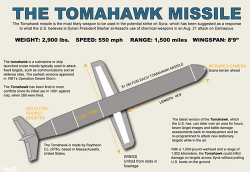 Tomahawk được coi là vũ khí thông minh bởi nó sở hữu hệ thống dẫn đường quán tính và định dạng địa hình (TERCOM). (Ảnh: Reuters)