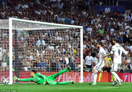 Phút 78, Ramos khiến Real lâm vào thế khó, khi đá phản lưới (Ảnh: AFP).