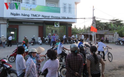 Ngân Hàng TMCP ngoại thương Việt Nam (Vietcombank) Chi nhánh thị xã Duyên Hải, nơi xảy ra vụ cướp