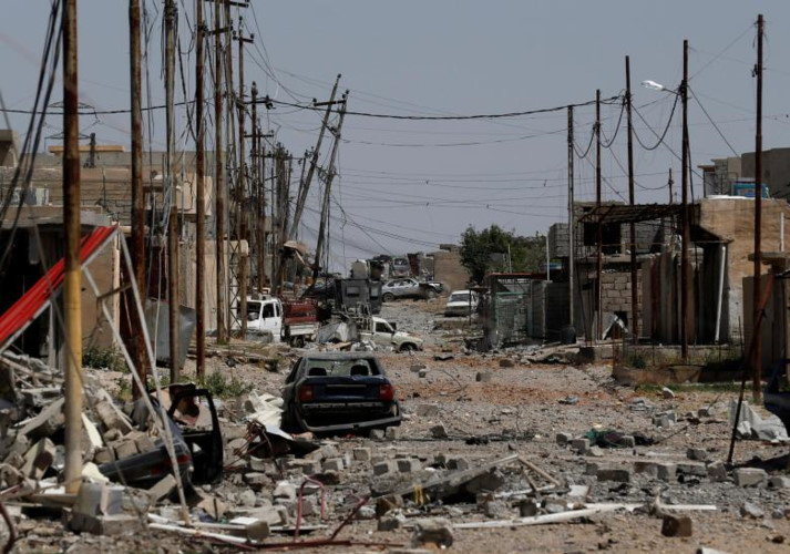 Giao tranh ác liệt đã khiến khu vực Tây Bắc Mosul tan hoang.