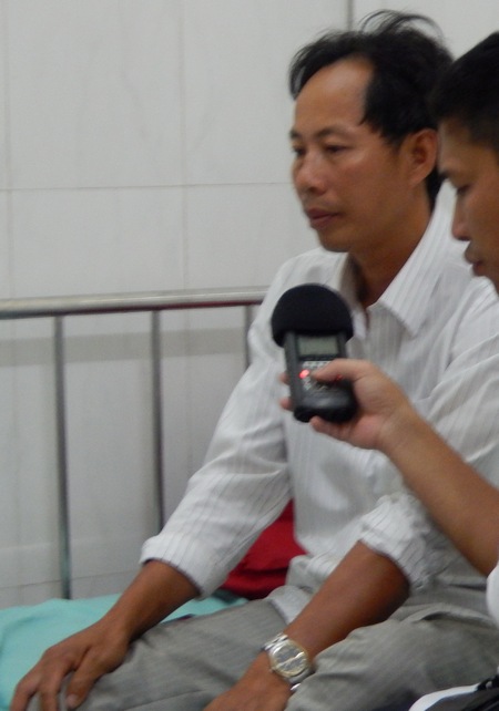 Anh Tâm và anh Mẫm được điều trị tại Bệnh viện Đa khoa TX Bình Minh.