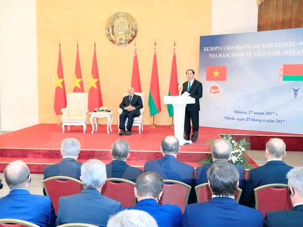 Chủ tịch nước Trần Đại Quang phát biểu tại buổi tọa đàm. (Ảnh: Nhan Sáng/TTXVN)
