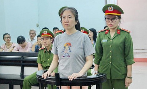 Bị cáo Nguyễn Ngọc Như Quỳnh tại phiên xử sơ thẩm.
