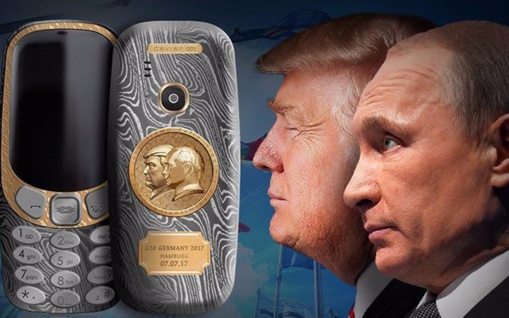 Nhân sự kiện Hội nghị thượng đỉnh G20 năm 2017 đang diễn ra tại Hamburg (Đức), Nokia 3310 2017 đã được hãng độ điện thoại danh tiếng của Nga là Caviar lựa chọn để thực hiện một phiên bản đặc biệt cho sự kiện G20 năm nay với tên gọi: phiên bản Putin-Trump Summit (Ảnh: CAVIAR)
