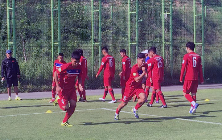Các cầu thủ U22 Việt Nam tập trung cao độ ở các bài tập nhằm chuẩn bị tốt nhất cho SEA Games sắp tới.