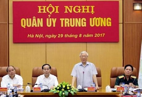 Tổng Bí thư Nguyễn Phú Trọng chủ trì Hội nghị Quân ủy Trung ương.