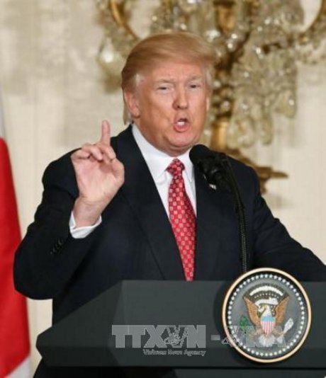 Tổng thống Mỹ Donald Trump khi phát biểu tại New York ngày 19/9. Ảnh: Kyodo/TTXVN
