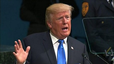 Tổng thống Donald Trump phát biểu tại Đại hội đồng. Ảnh: BBC