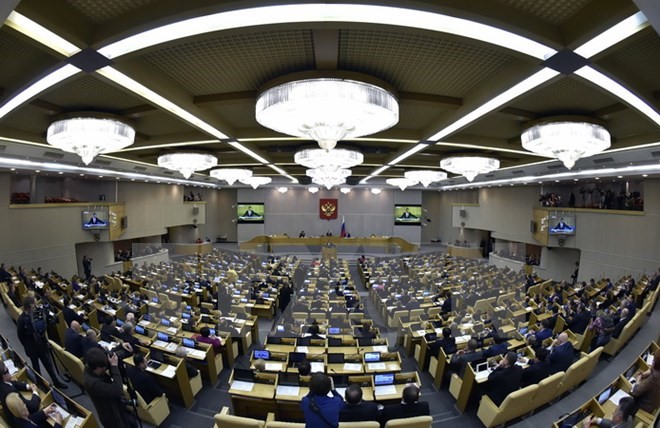 Toàn cảnh một phiên họp Quốc hội Nga ở Moskva. (Ảnh: AFP/TTXVN)