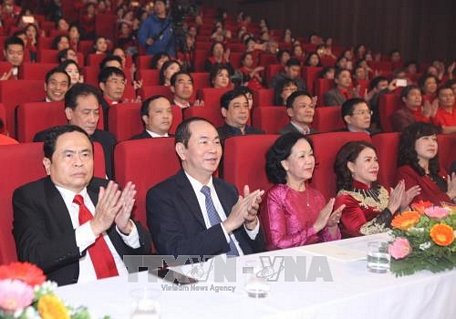 Tối 7/1/2017, tại Hà Nội, Chủ tịch nước Trần Đại Quang dự Chương trình 