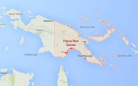 Đảo New Guine gồm 2 quốc gia là Indonesia và Papua New Guinea - Ảnh: Google Map
