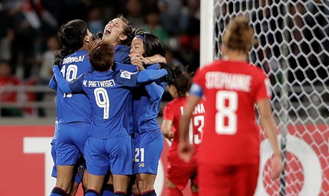 Nữ Thái Lan có chiến thắng đậm để mở ra hy vọng giành vé dự World Cup 2019