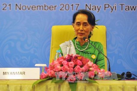 Cố vấn Nhà nước Myanmar Aung San Suu Kyi. Ảnh: AFP/TTXVN