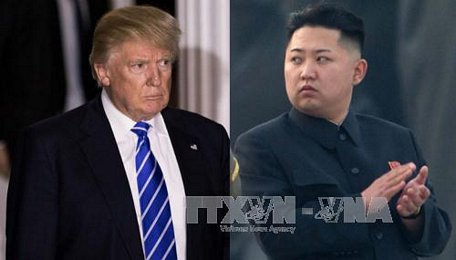 Tổng thống Mỹ Donald Trump (trái) và Nhà lãnh đạo Triều Tiên Kim Jong-un (phải). Ảnh: THX/TTXVN