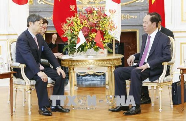 Chủ tịch nước đề nghị JICA tăng cường phối hợp và hợp tác để Nhật Bản tiếp tục dành viện trợ phát triển ở mức cao cho Việt Nam. Trong đó tập trung vào các dự án xây dựng cơ sở hạ tầng quy mô lớn, trọng điểm quốc gia, đào tạo nguồn nhân lực. (Ảnh: TTXVN)