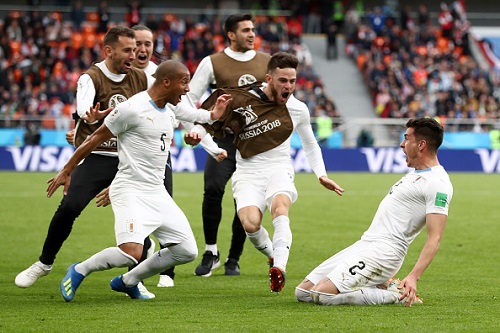  Uruguay nhọc nhằn giành 3 điểm trước Ai Cập. Ảnh: Getty.